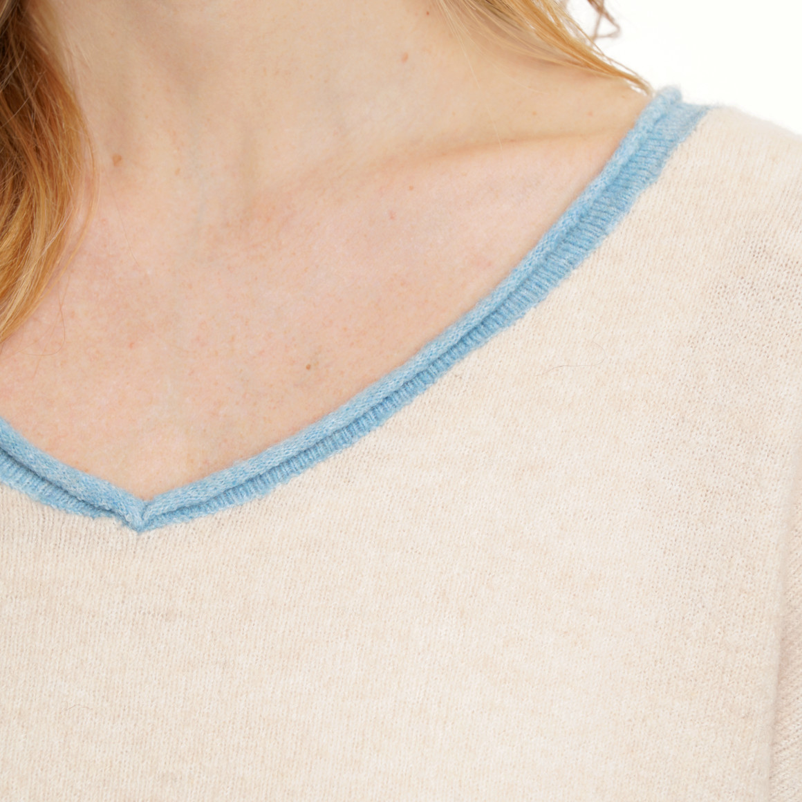 Damen Strickpullover mit V-Ausschnitt