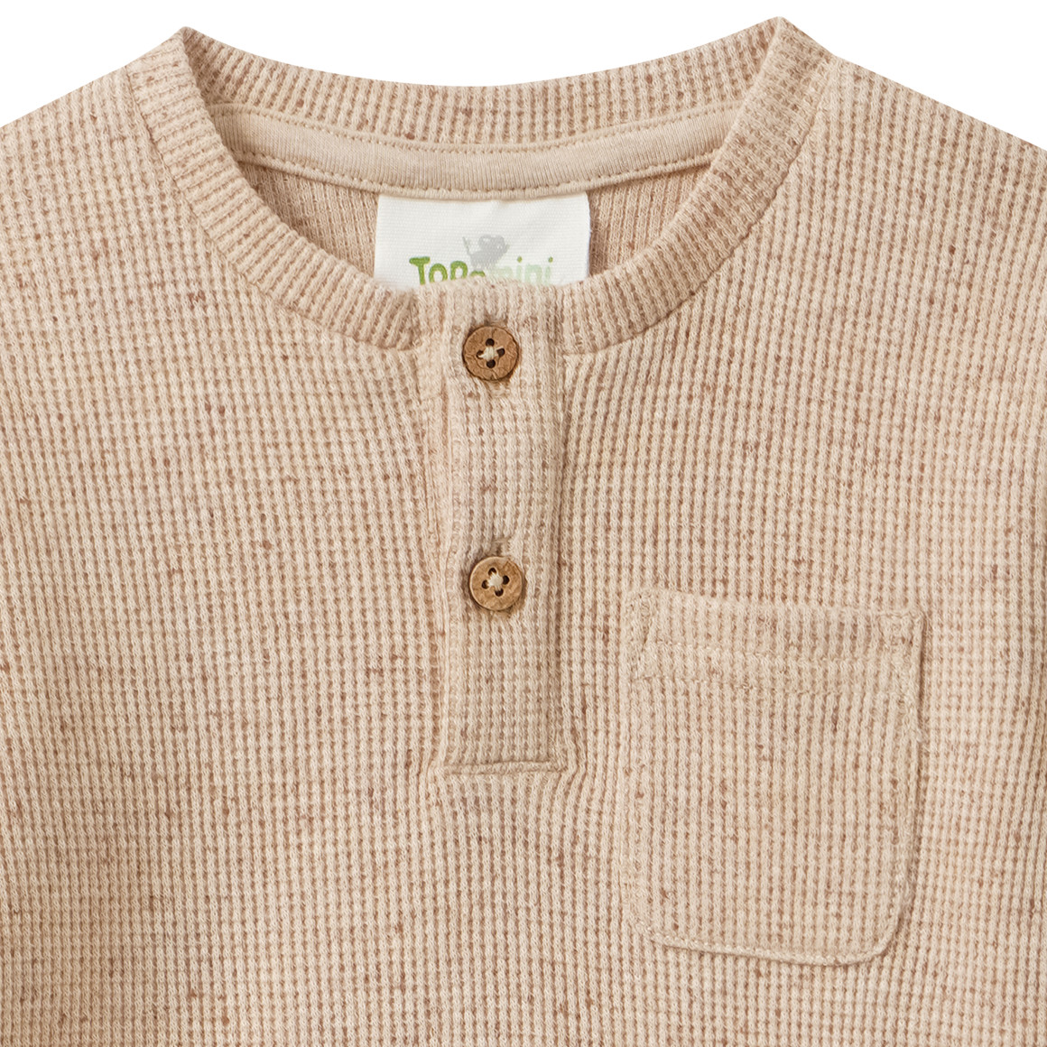 Baby shirt met lange mouwen en wafelstructuur