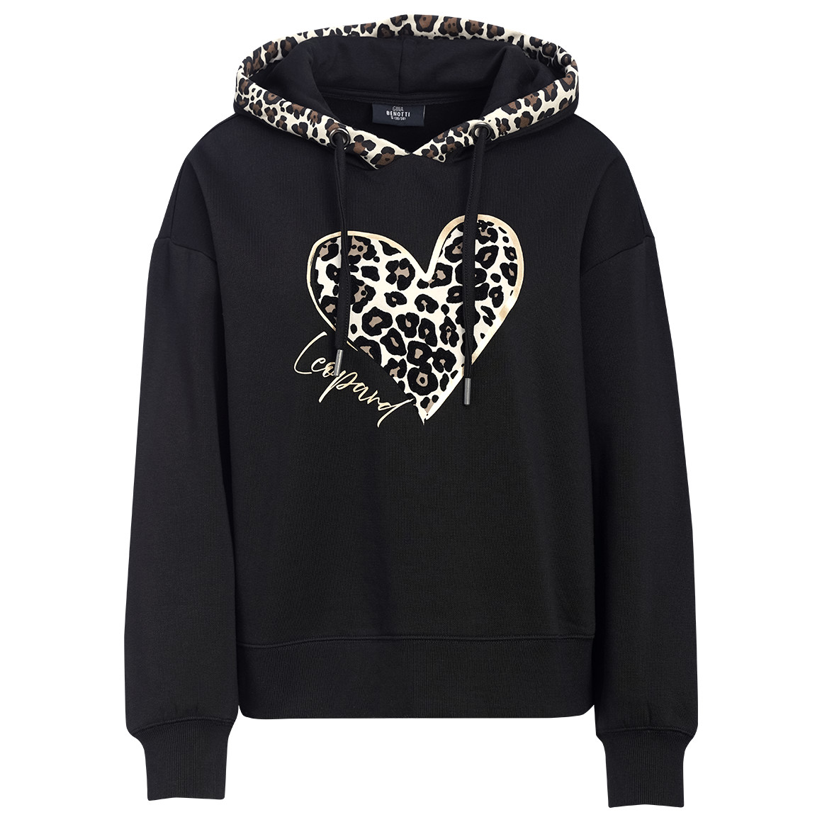 Damen Hoodie mit Flock-Print