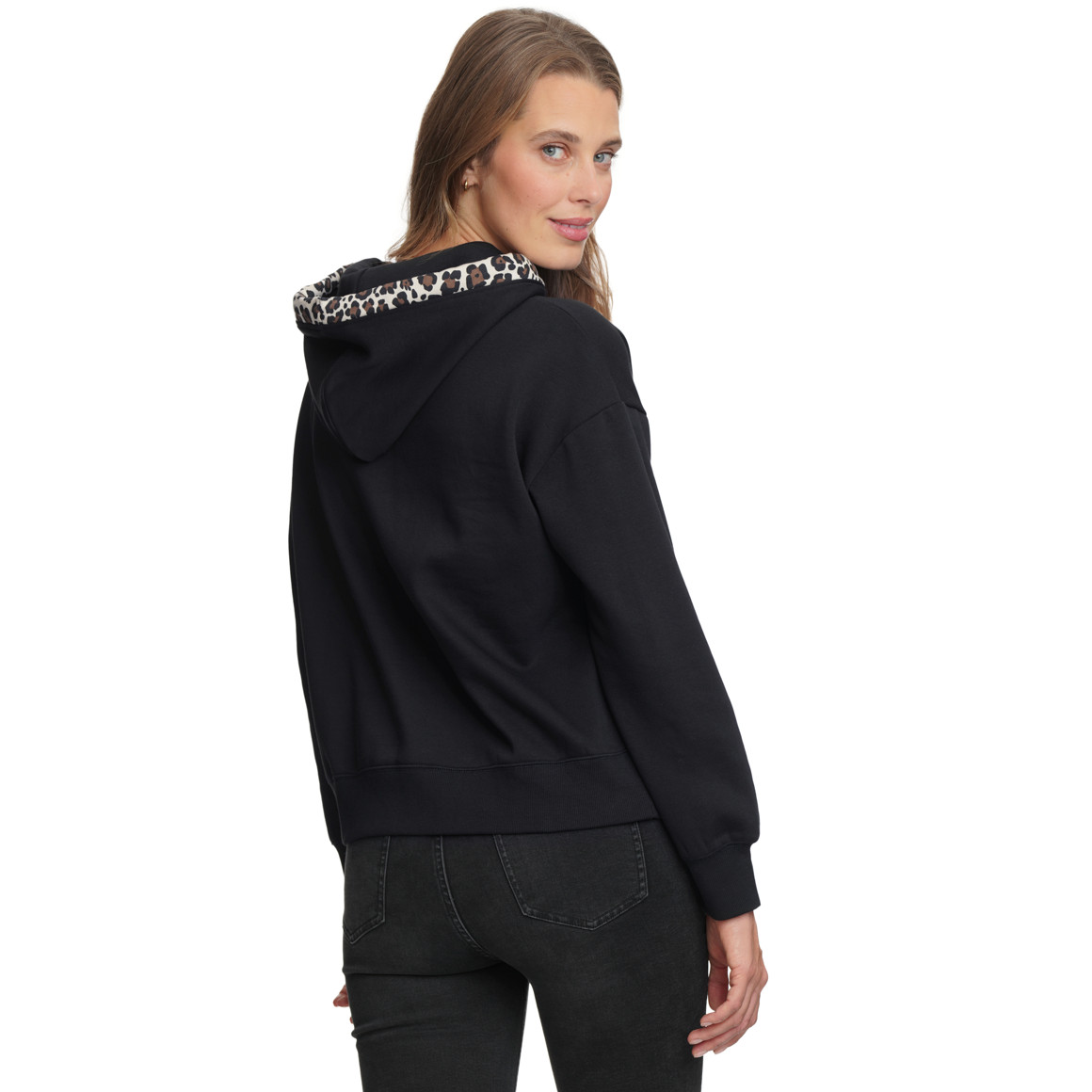 Damen Hoodie mit Flock-Print