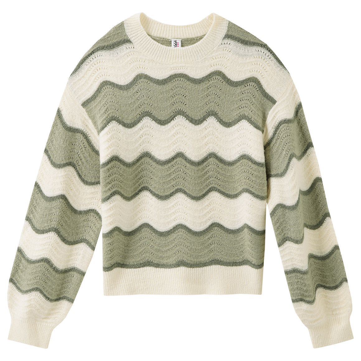 Gebreide meisjestrui met golfpatroon