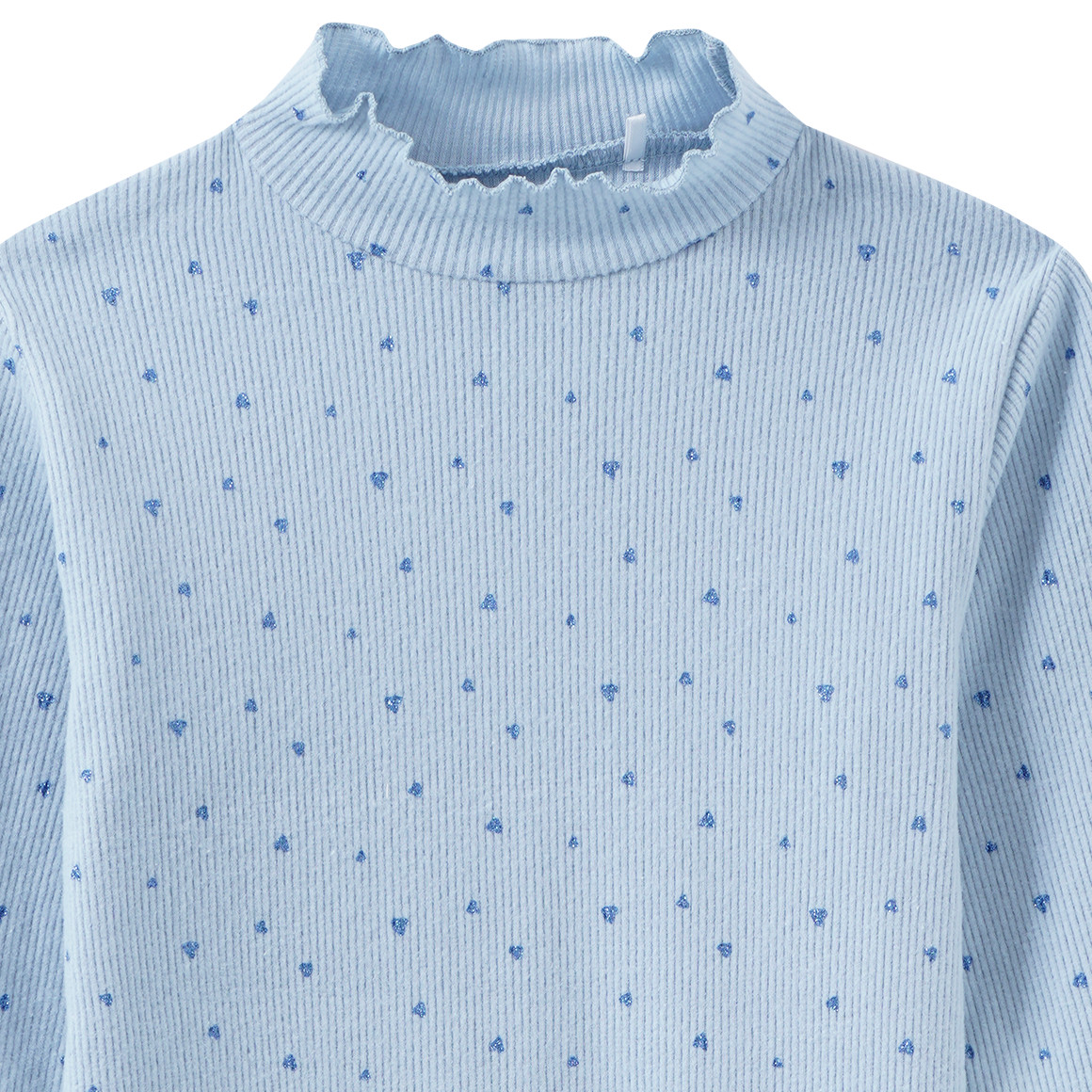 Mädchen Langarmshirt mit Glitzer-Herzen