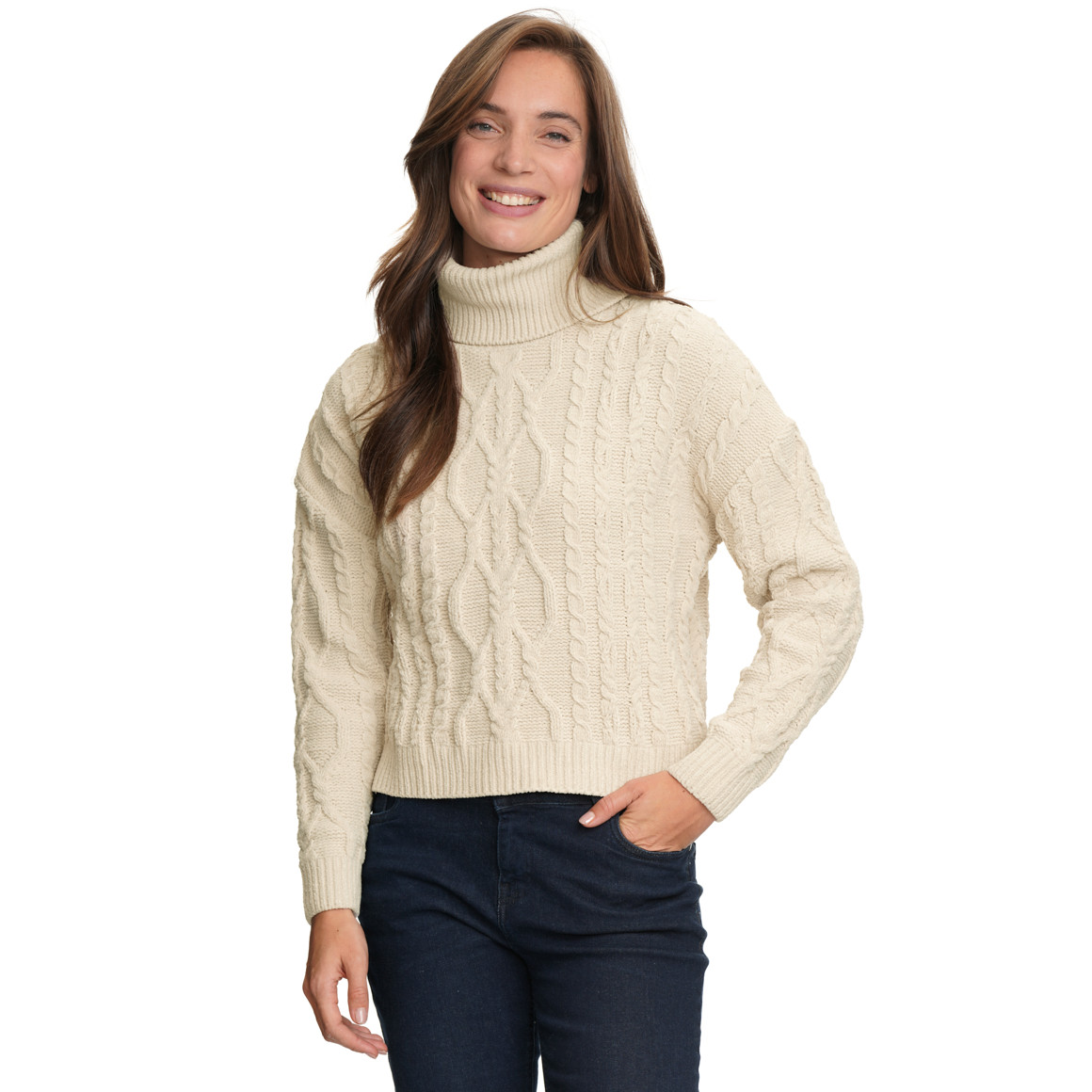 Dames gebreide trui met col