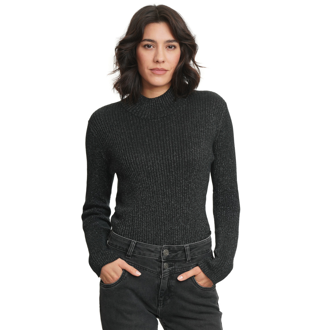 Damen Langarmshirt mit Glitzer