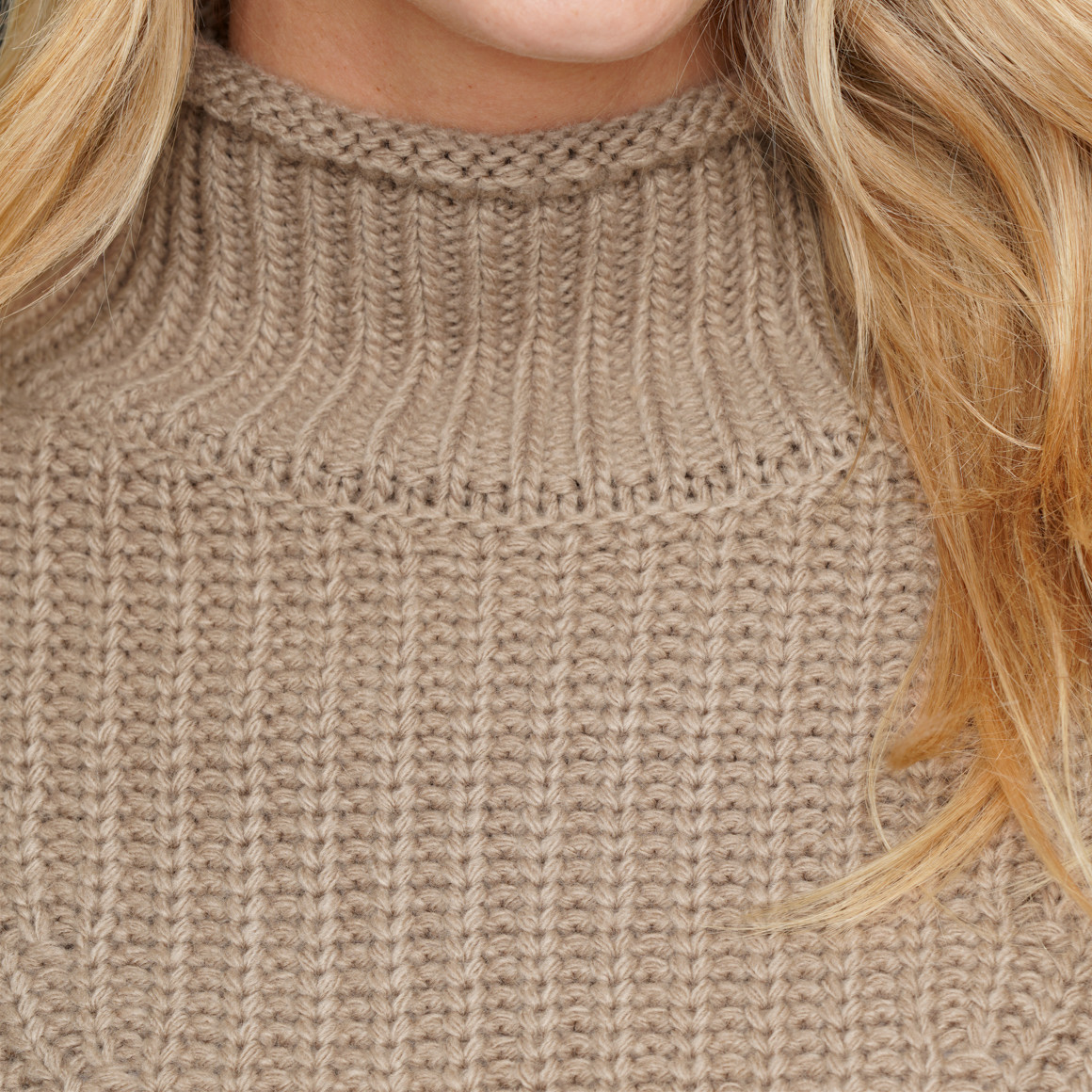 Damen Strickpullover mit Stehkragen