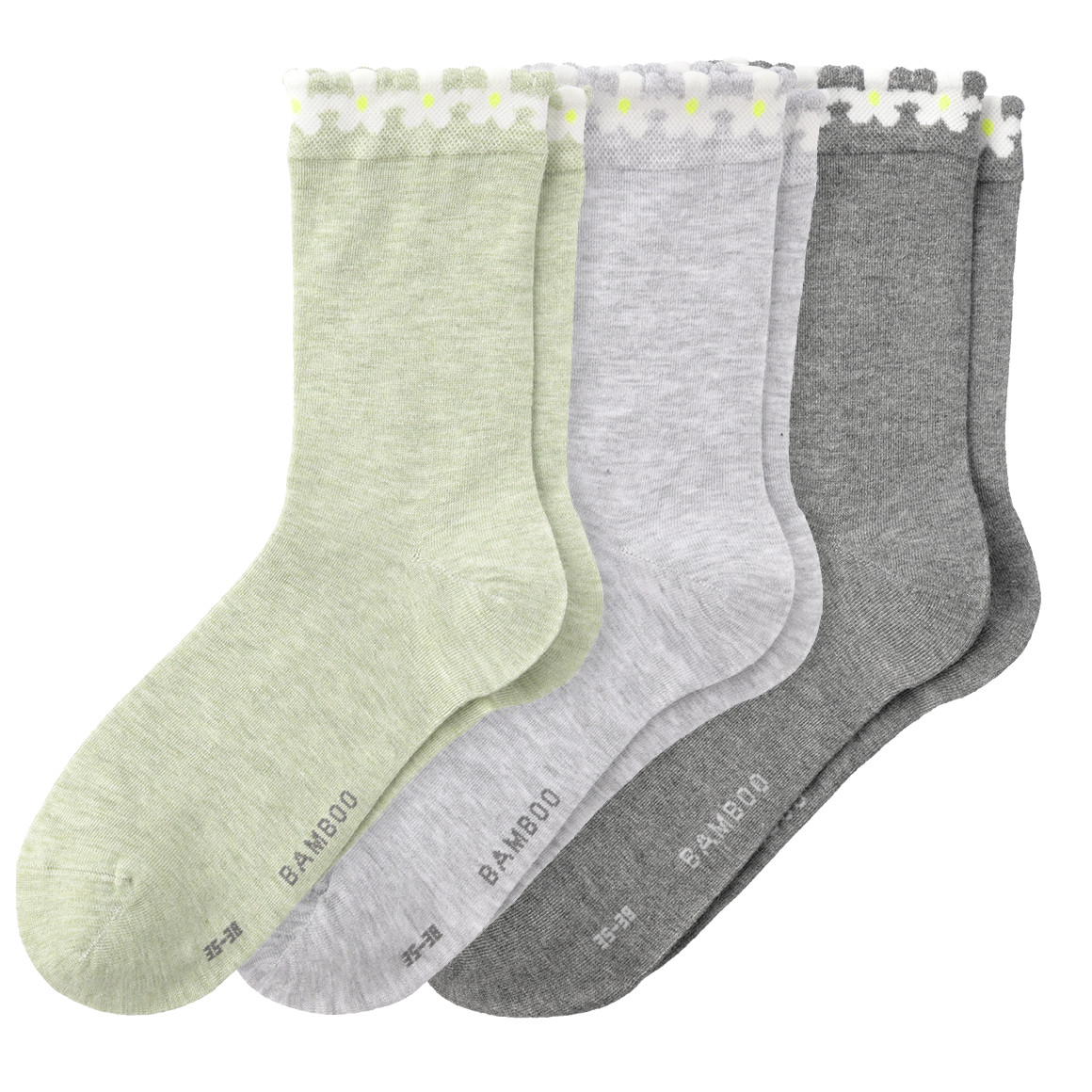 3 Paar Damen Socken mit Blumen