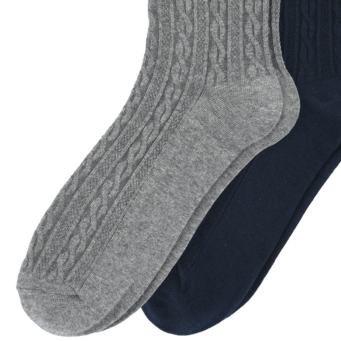 2 Paar Herren Socken mit Zopfmuster