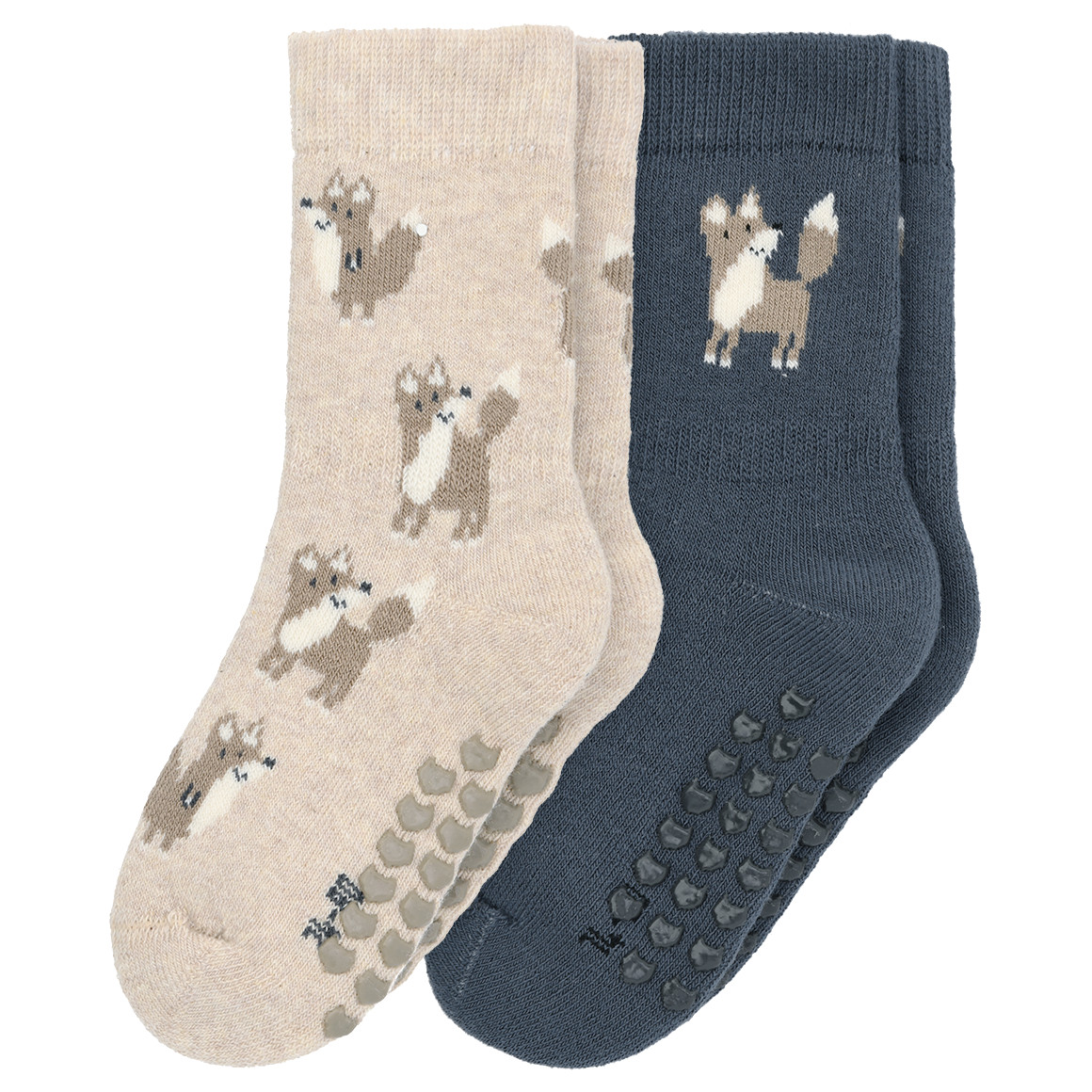 2 Paar Baby Stoppersocken mit Bio-Baumwolle