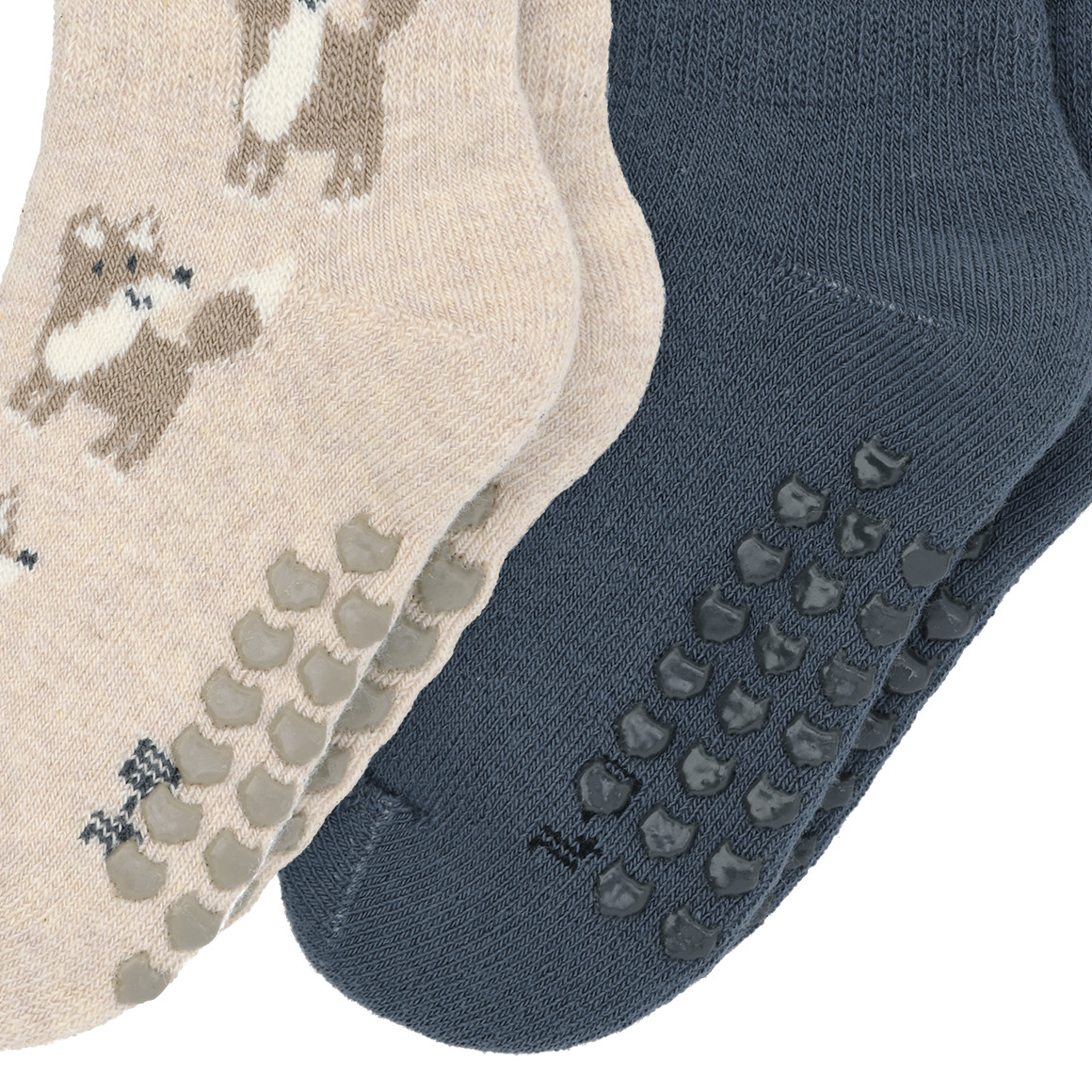 2 Paar Baby Stoppersocken mit Bio-Baumwolle