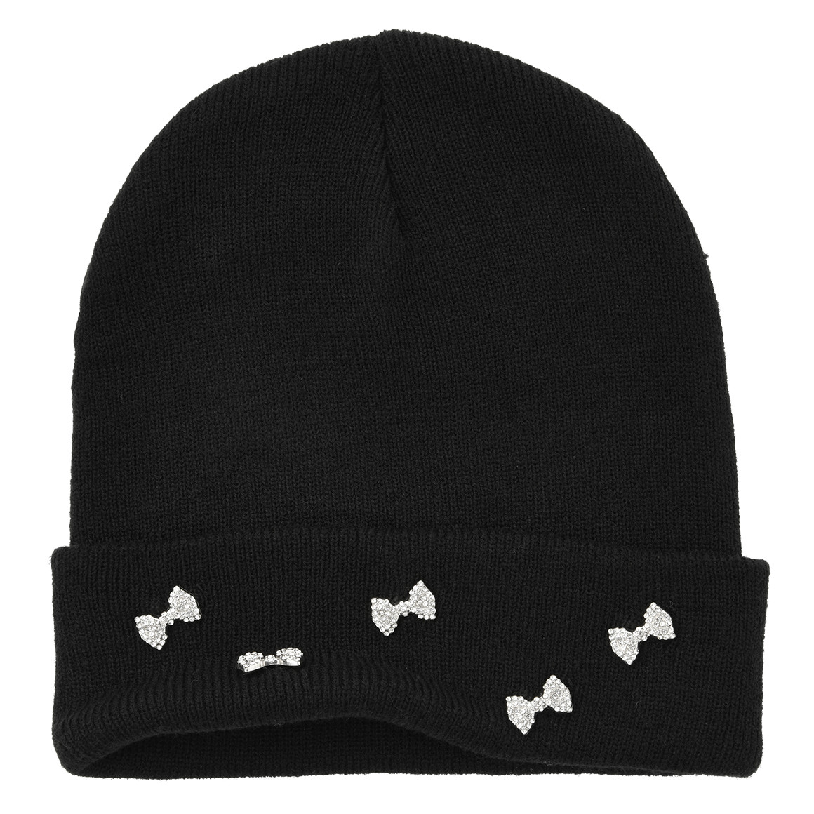 Gebreide muts met siersteentjes voor meisjes