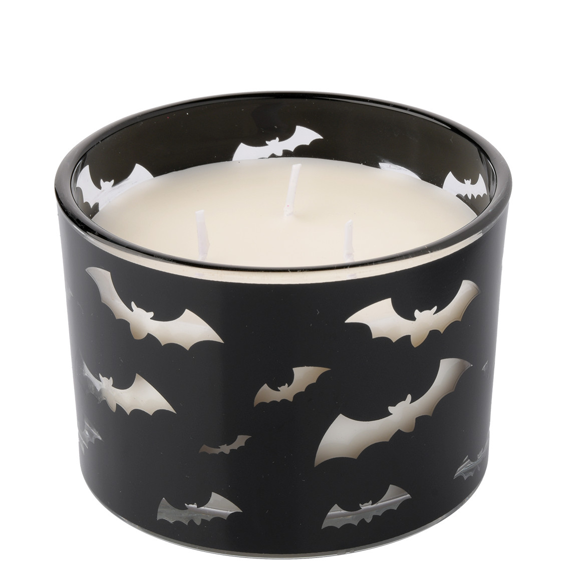 3-Docht Kerze im Halloween-Glas