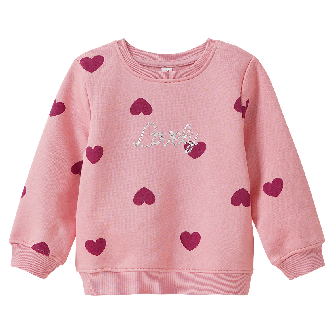 Mädchen Sweatshirt mit Herz-Allover