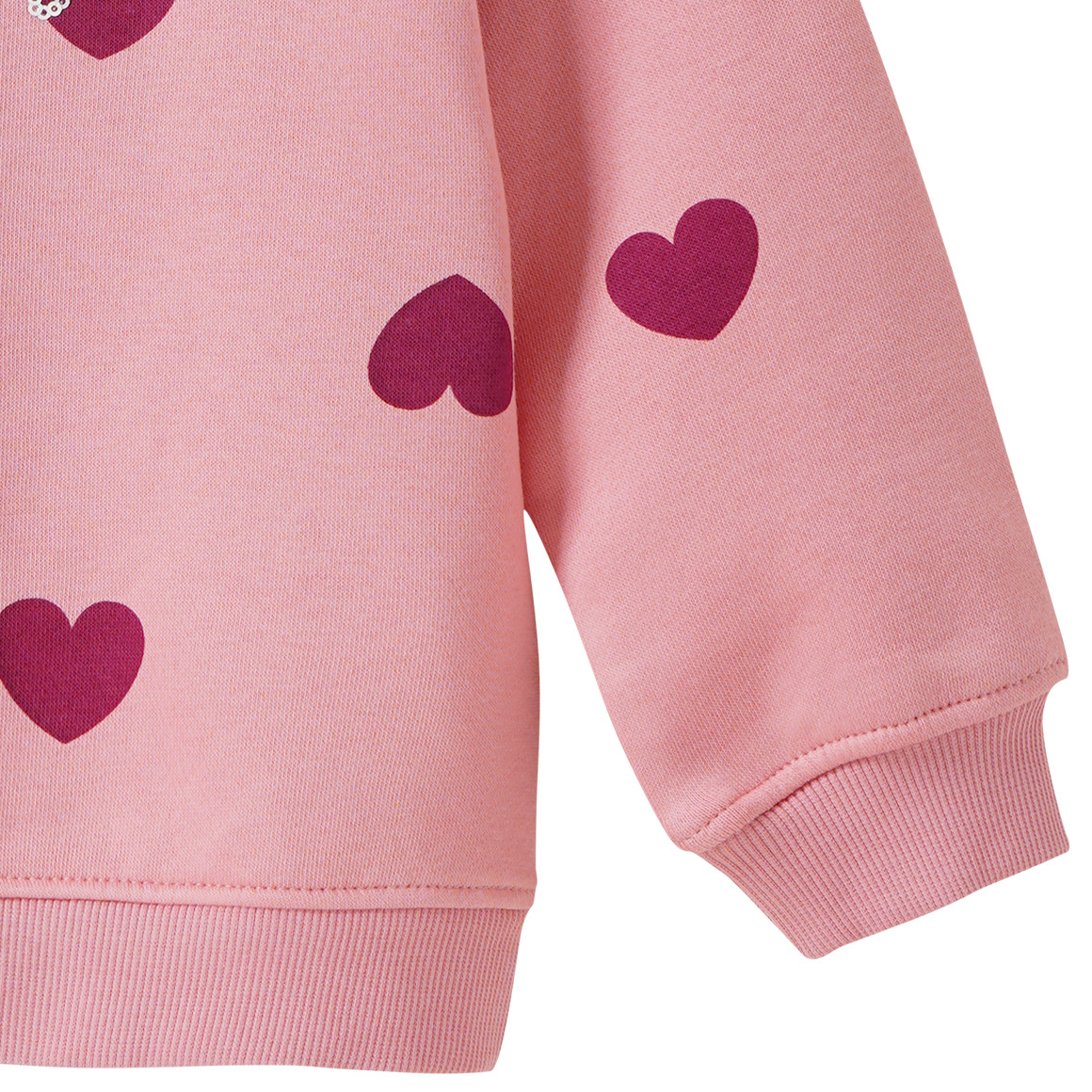 Mädchen Sweatshirt mit Herz-Allover