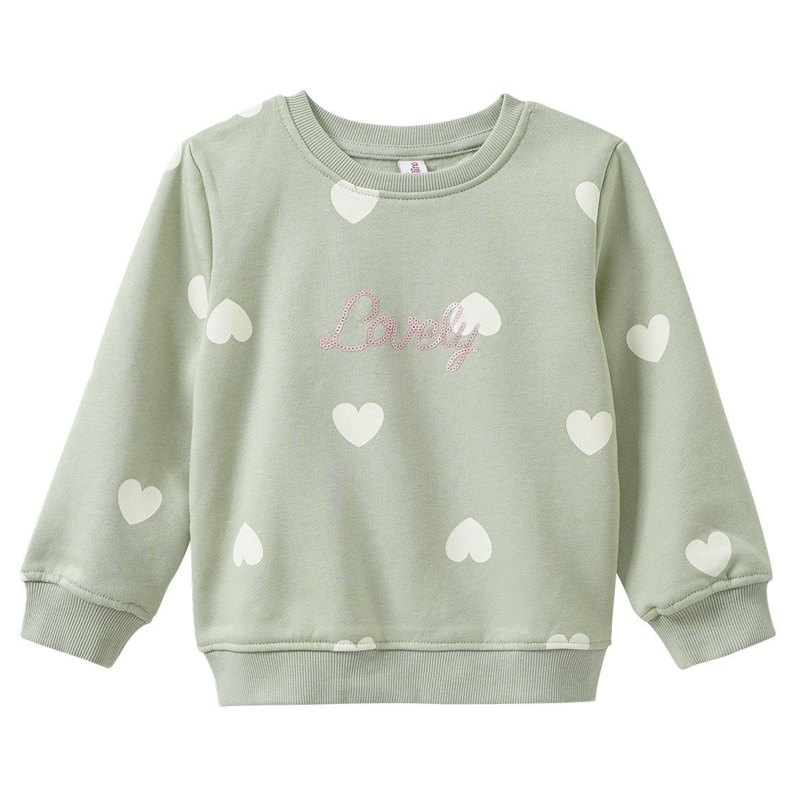 Mädchen Sweatshirt mit Herz-Allover