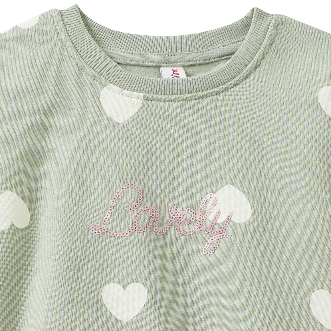 Mädchen Sweatshirt mit Herz-Allover