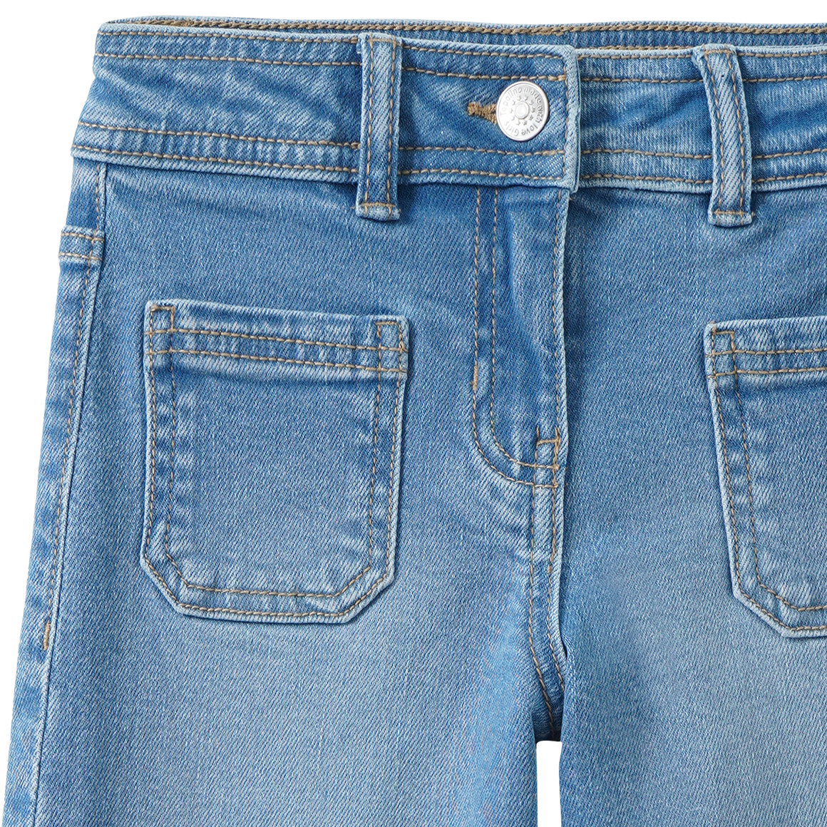 Mädchen Wide-Leg-Jeans mit Fronttaschen
