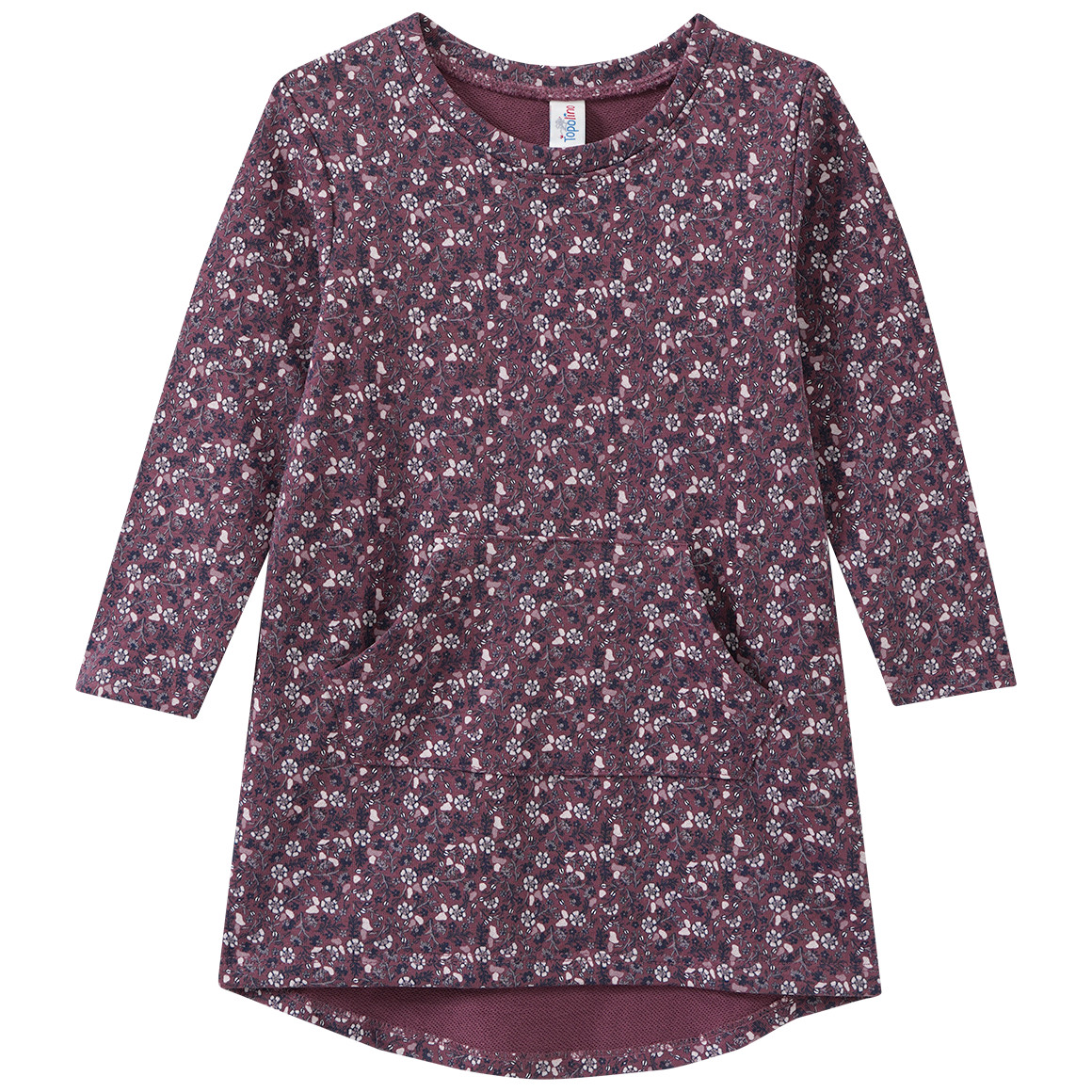 Mädchen Sweatkleid mit Blümchen