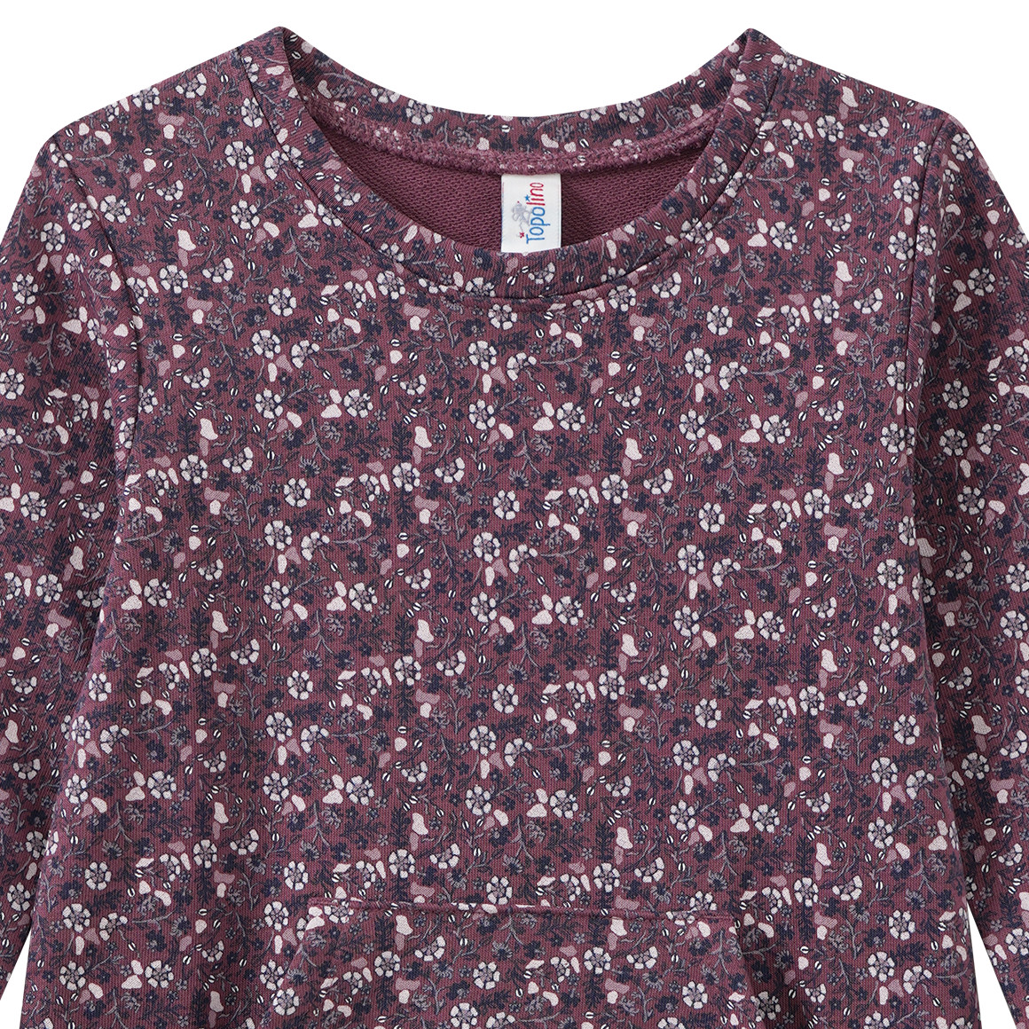 Mädchen Sweatkleid mit Blümchen