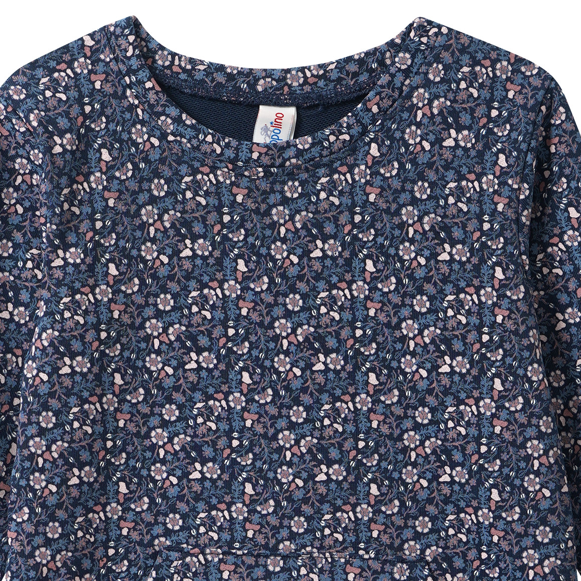Mädchen Sweatkleid mit Blümchen