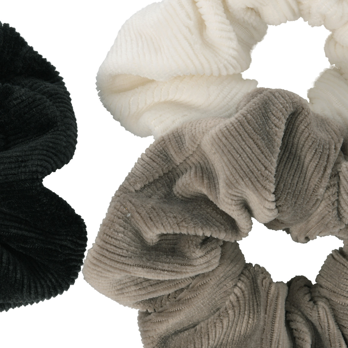4 scrunchies van ribfluweel