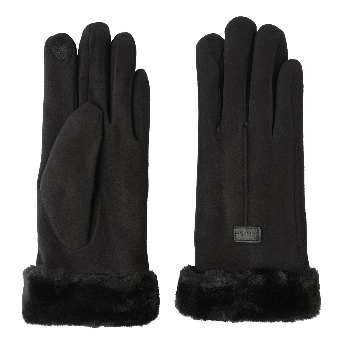 Damen Handschuhe mit Plüsch-Futter
