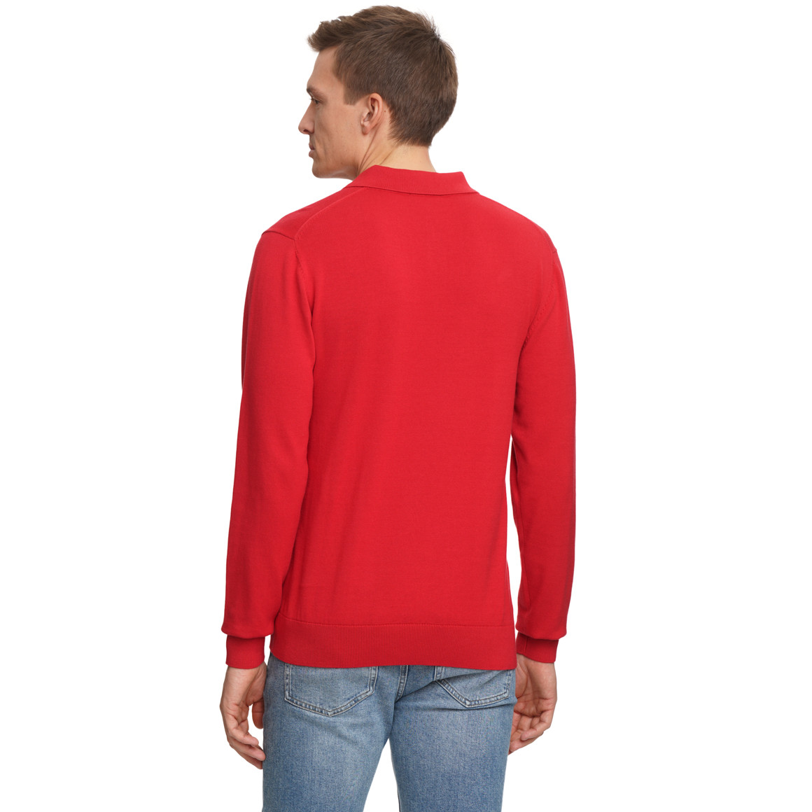 Gebreid poloshirt voor heren in basic look