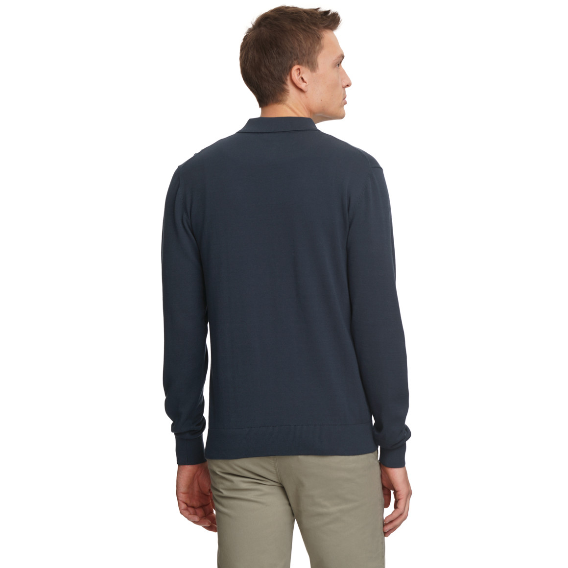 Gebreid poloshirt voor heren in basic look