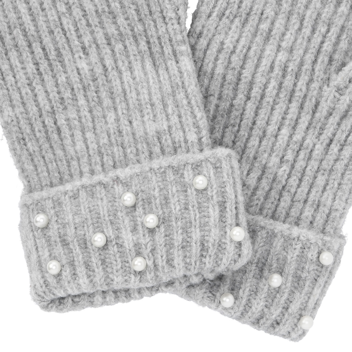 1 Paar Damen Handschuhe mit Zier-Perlen