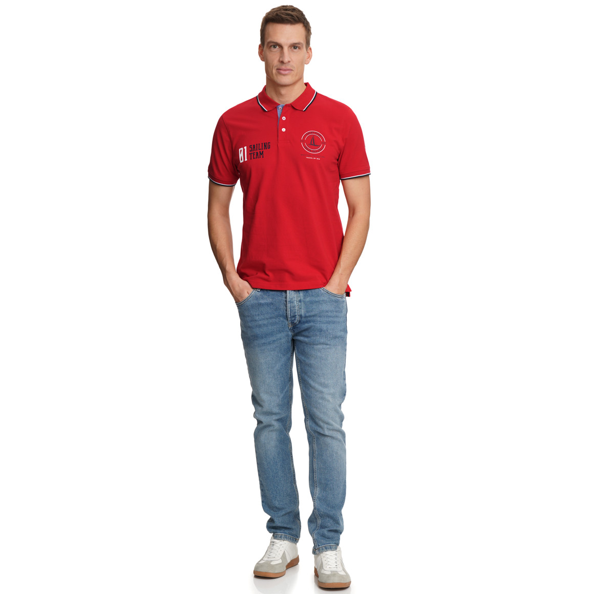 Herren Poloshirt mit Print