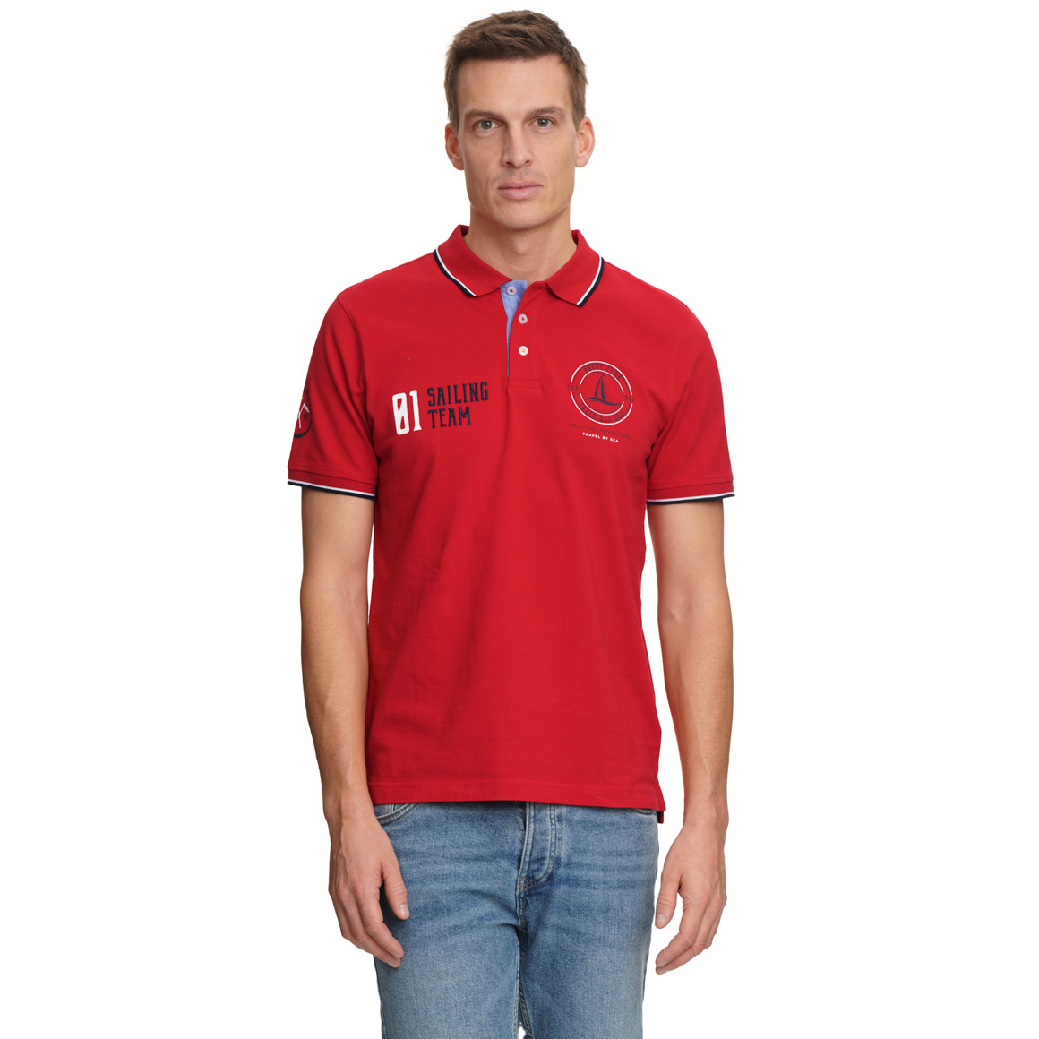 Herren Poloshirt mit Print