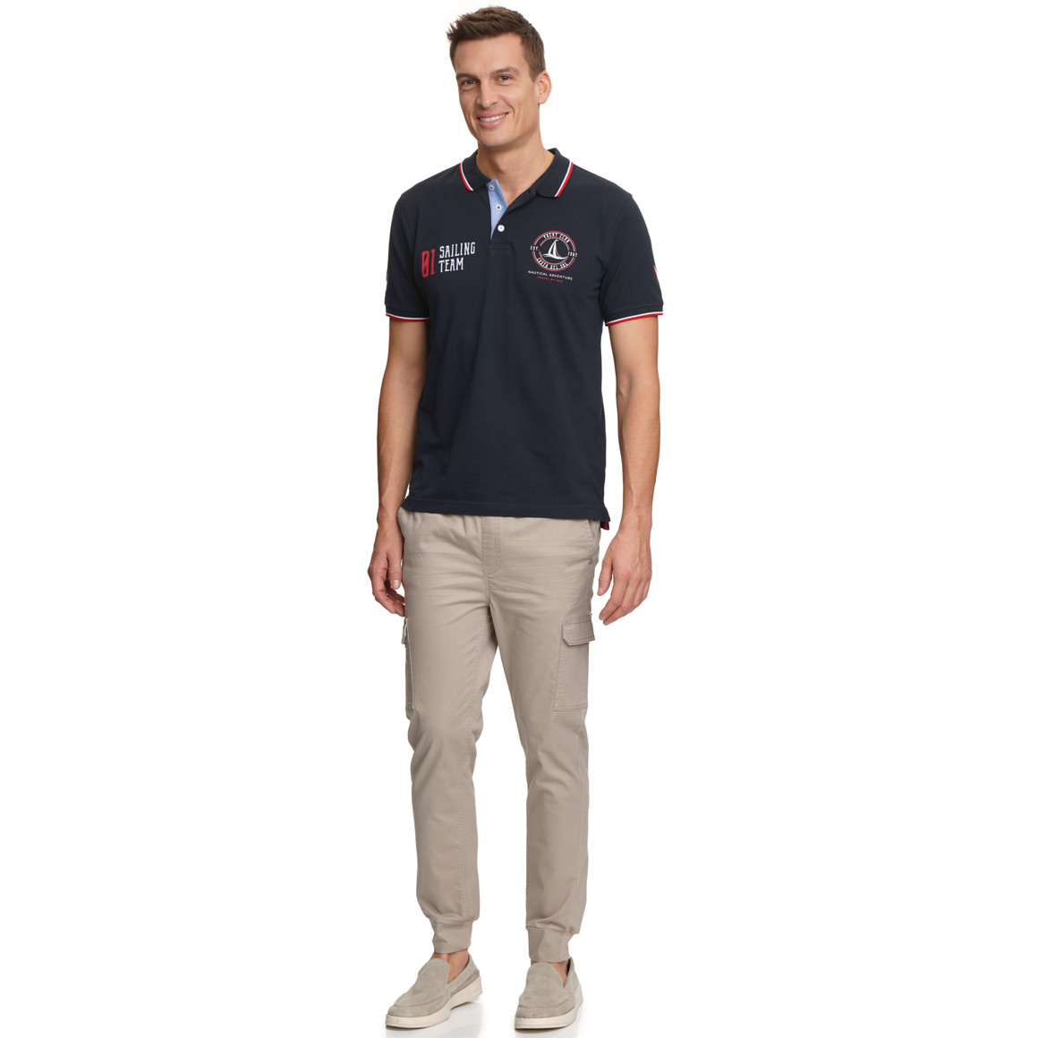 Herren Poloshirt mit Print
