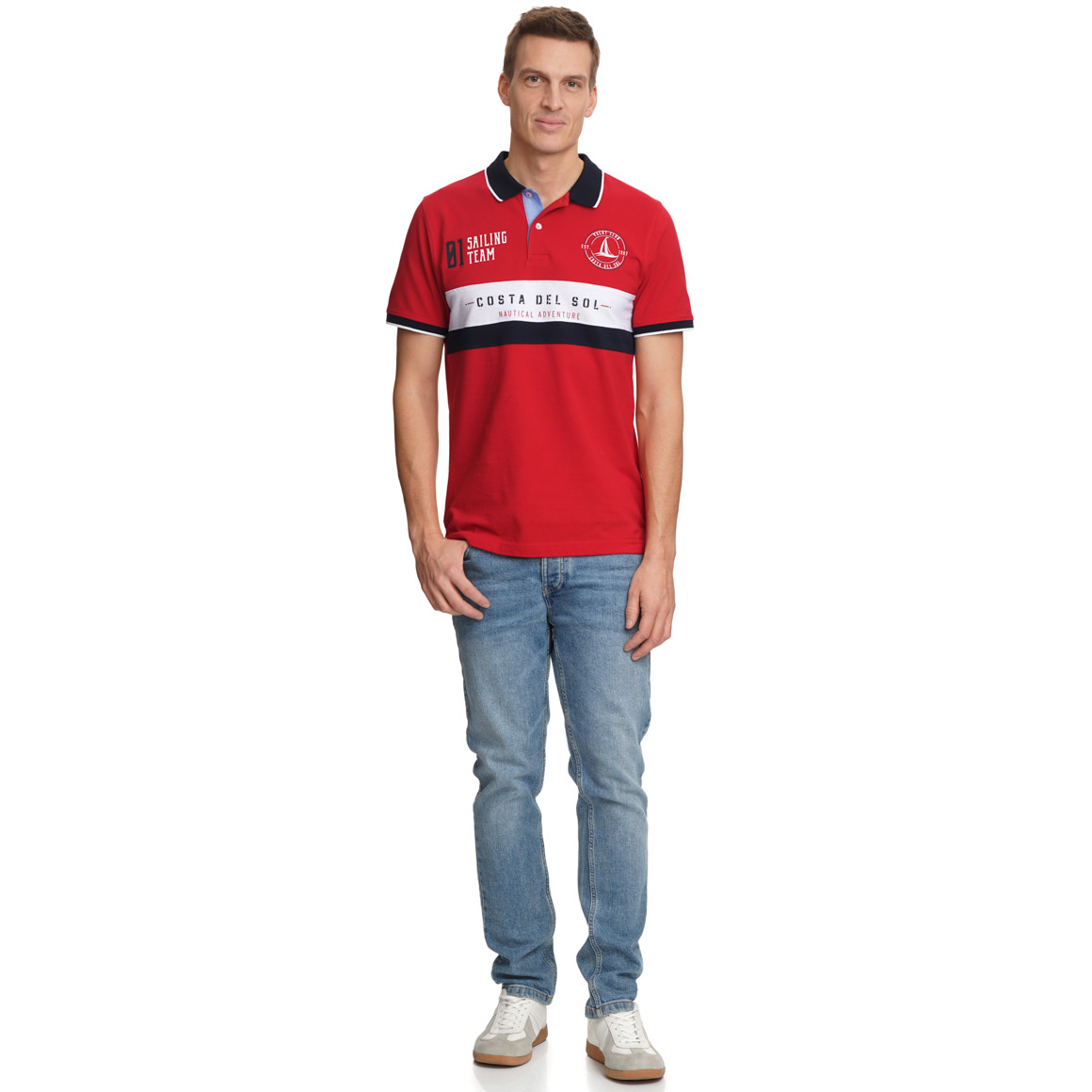 Herren Poloshirt im maritimen Look