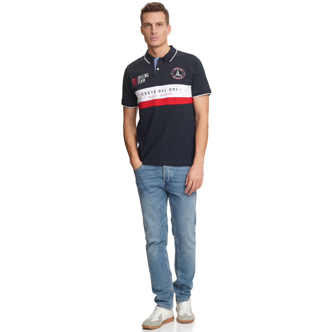 Herren Poloshirt im maritimen Look