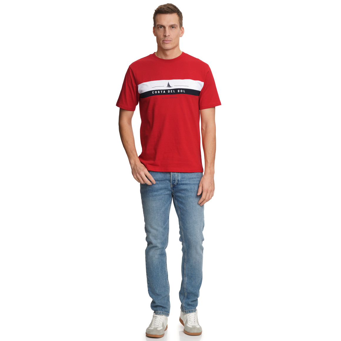 Herren T-Shirt mit Farbteiler