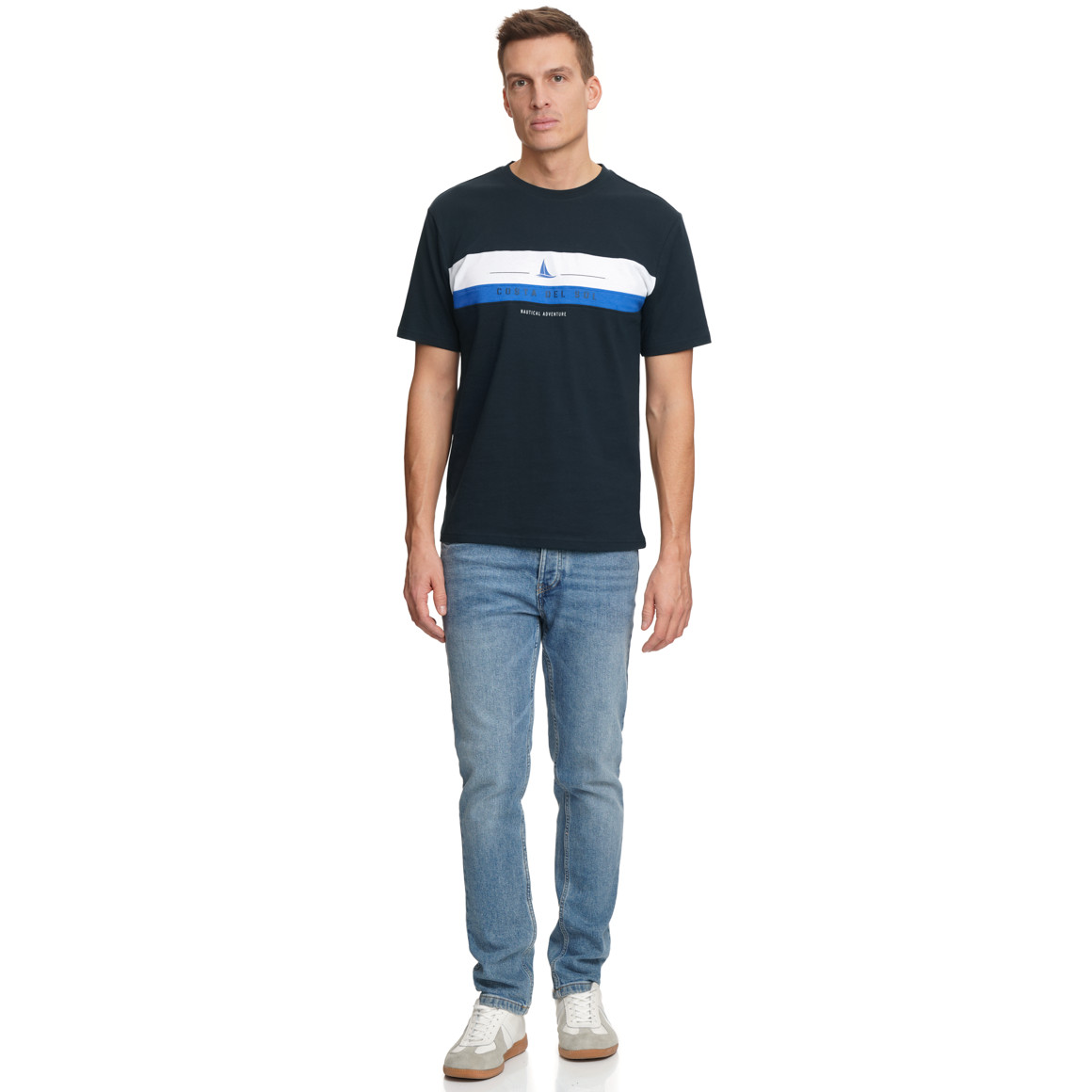 Herren T-Shirt mit Farbteiler