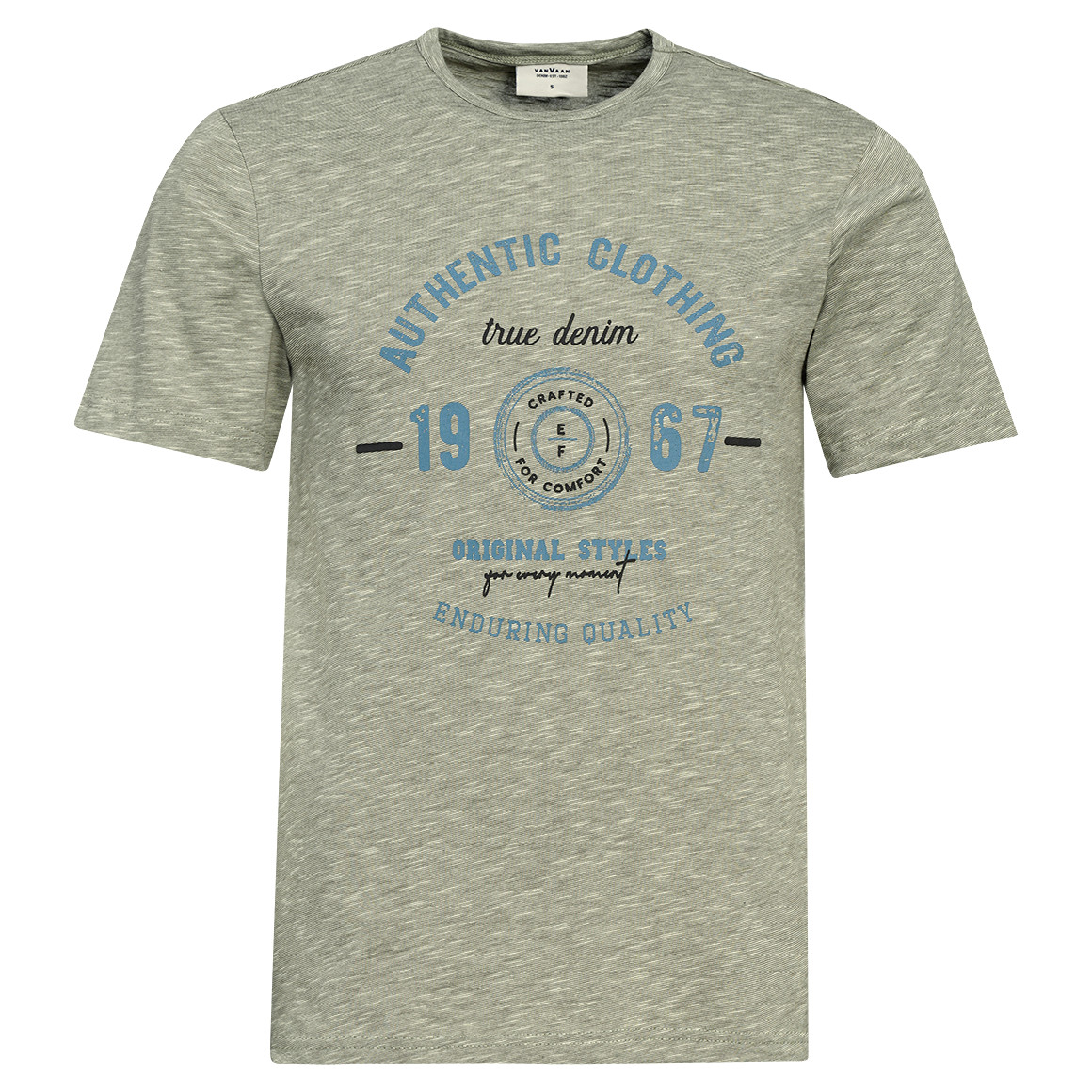 T-shirt voor heren in gemêleerde look