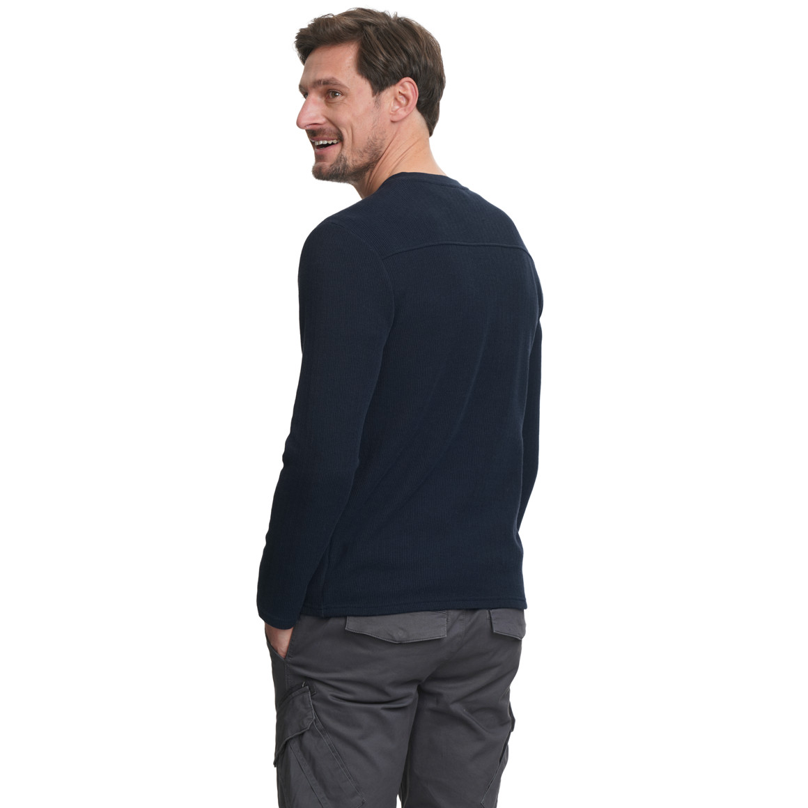 Herren Langarmshirt mit Struktur