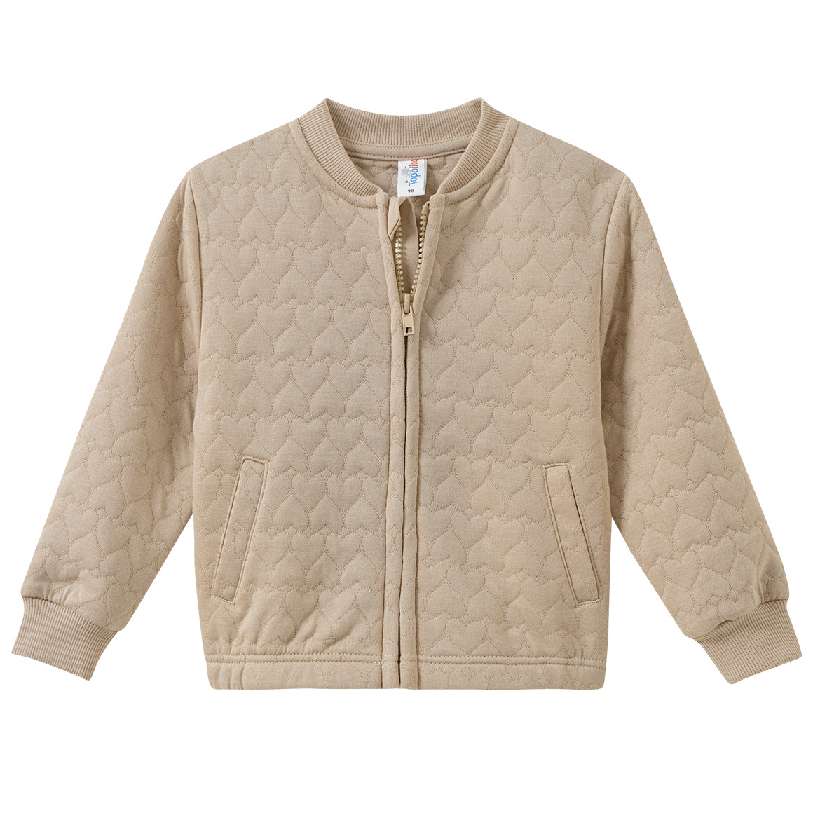 Mädchen Sweatjacke mit Herz-Steppung