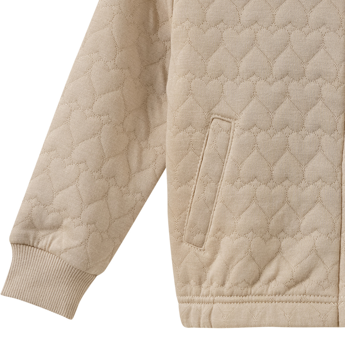 Mädchen Sweatjacke mit Herz-Steppung