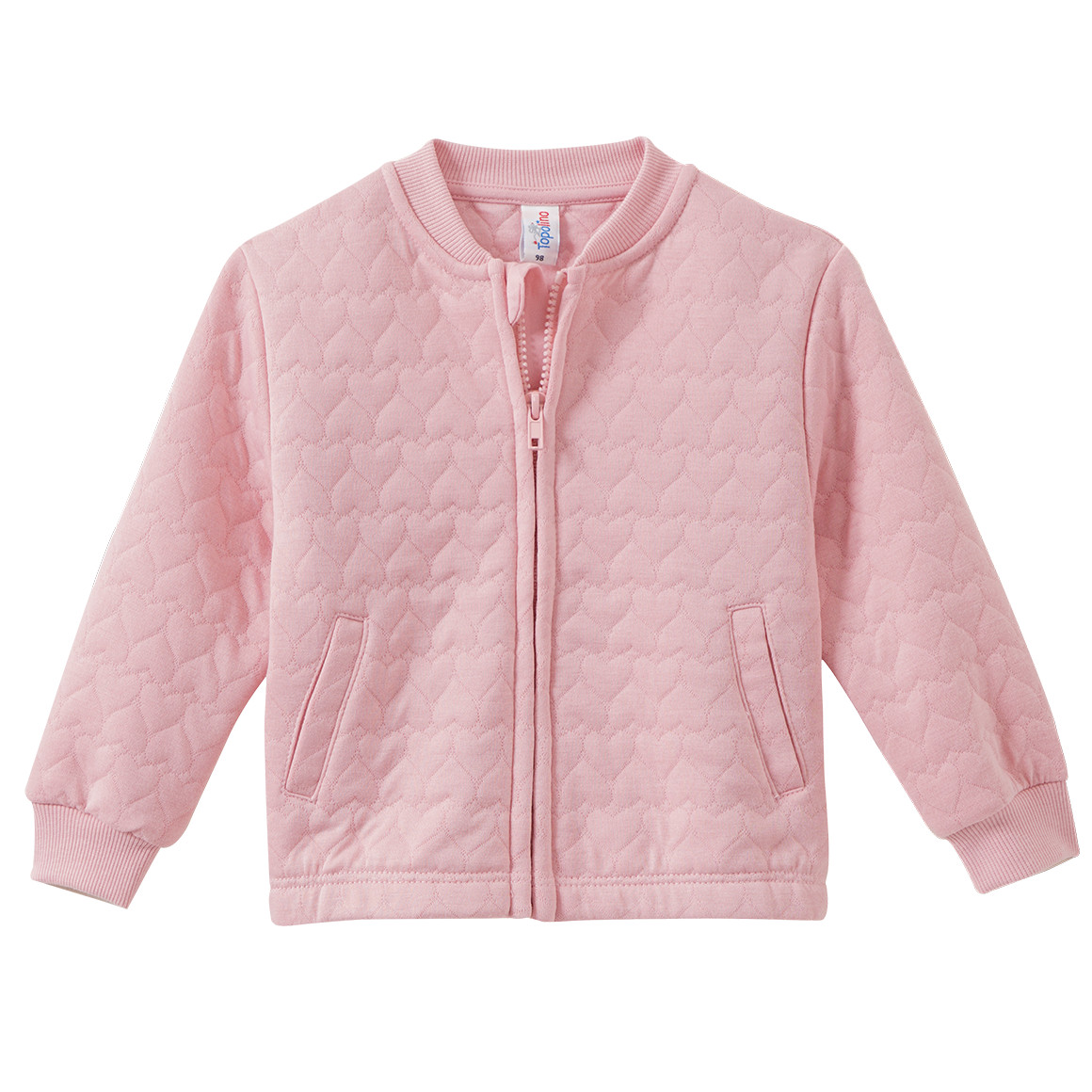 Mädchen Sweatjacke mit Herz-Steppung