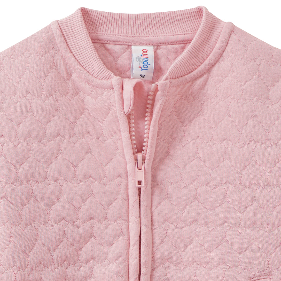 Mädchen Sweatjacke mit Herz-Steppung