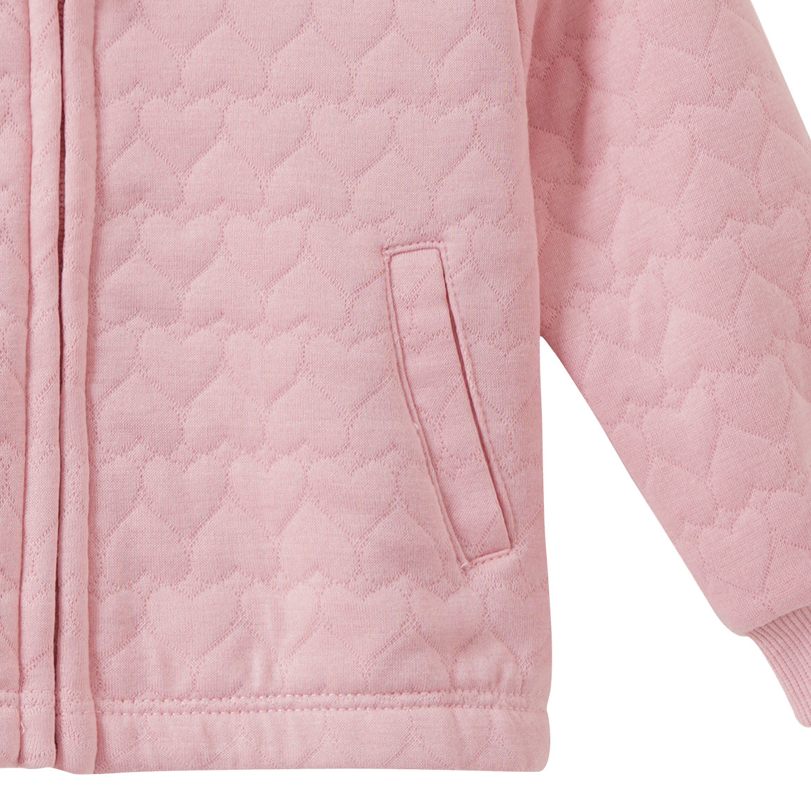 Mädchen Sweatjacke mit Herz-Steppung