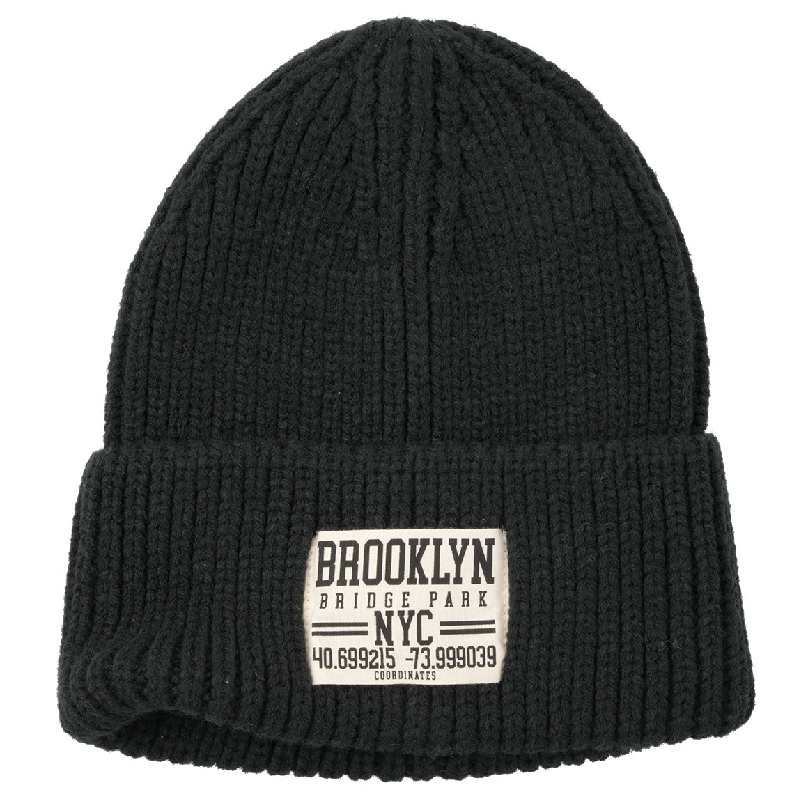 Damen Strickmütze mit Aufnäher