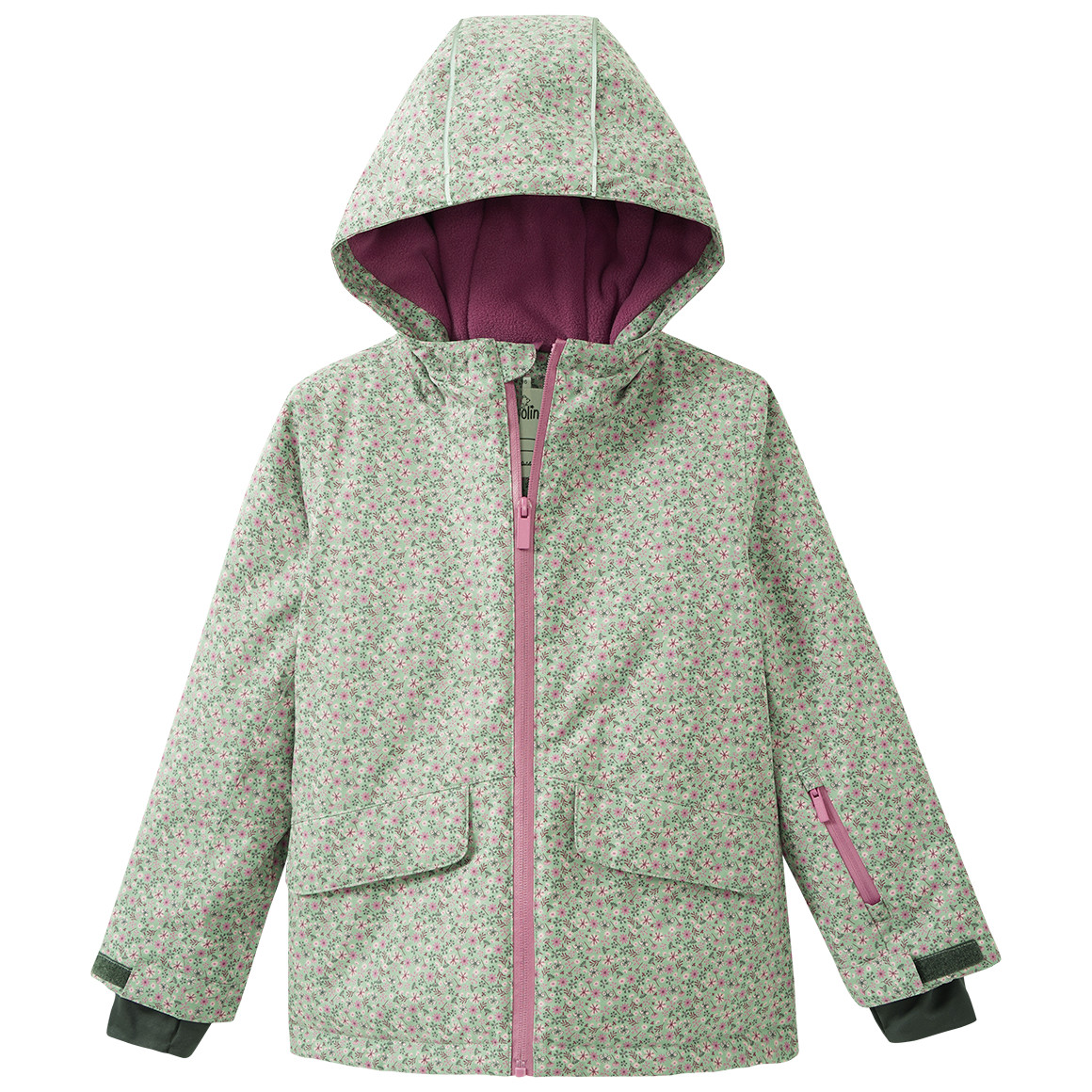 Mädchen Schneejacke mit Blümchen allover