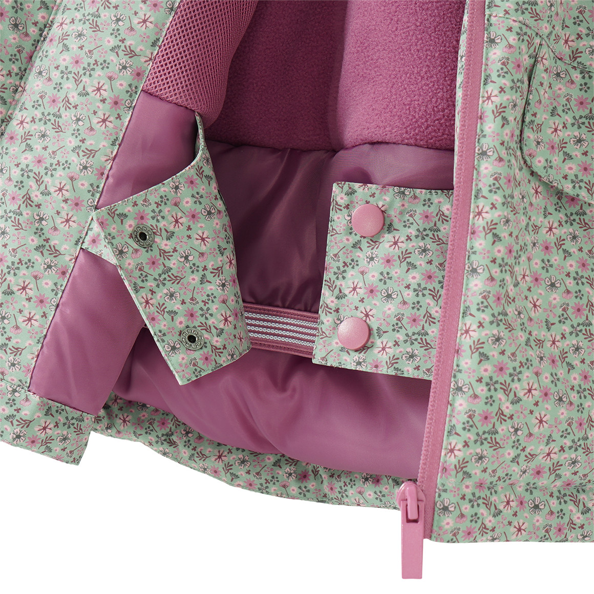 Mädchen Schneejacke mit Blümchen allover