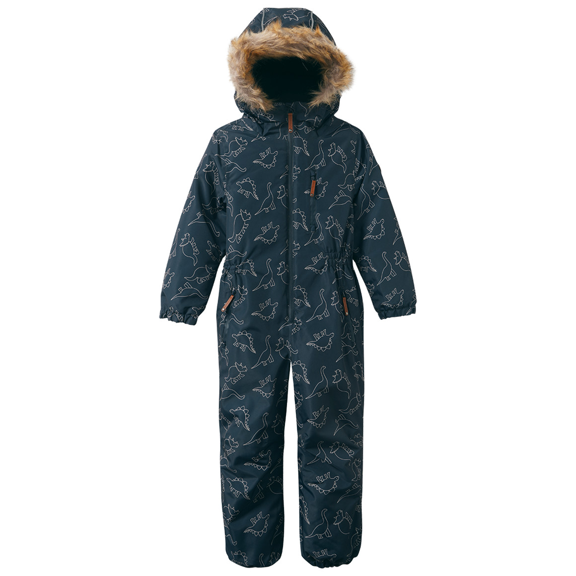 Jungen Schneeoverall mit Fellkapuze
