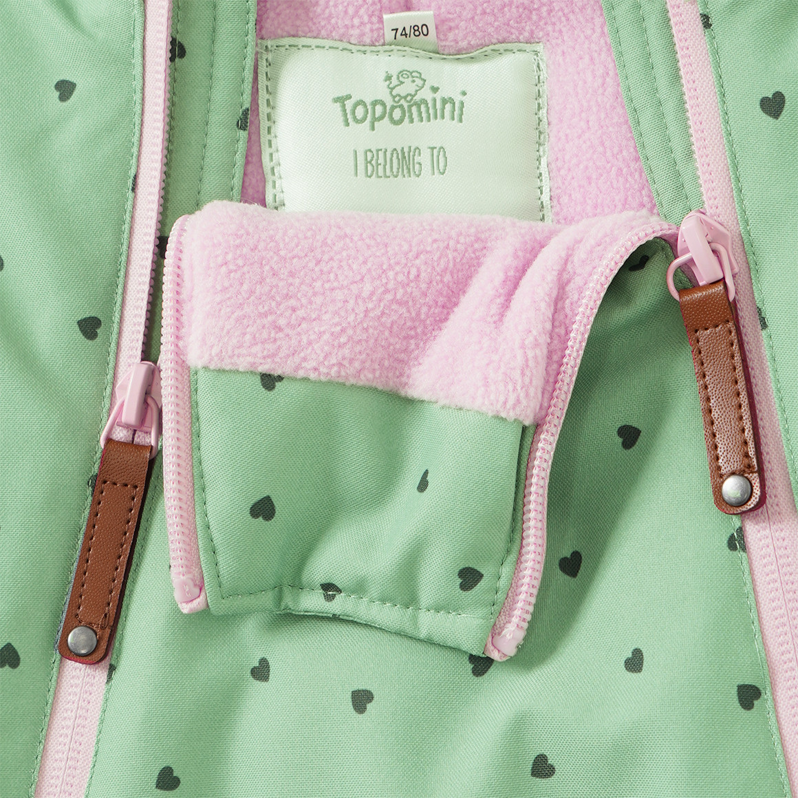 Baby Schneeoverall mit Herz-Allover