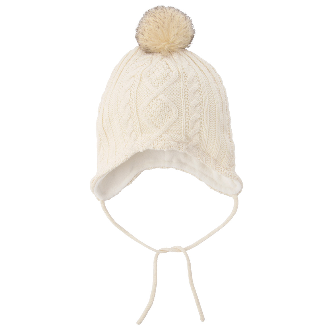 Gebreide babymuts met pompon