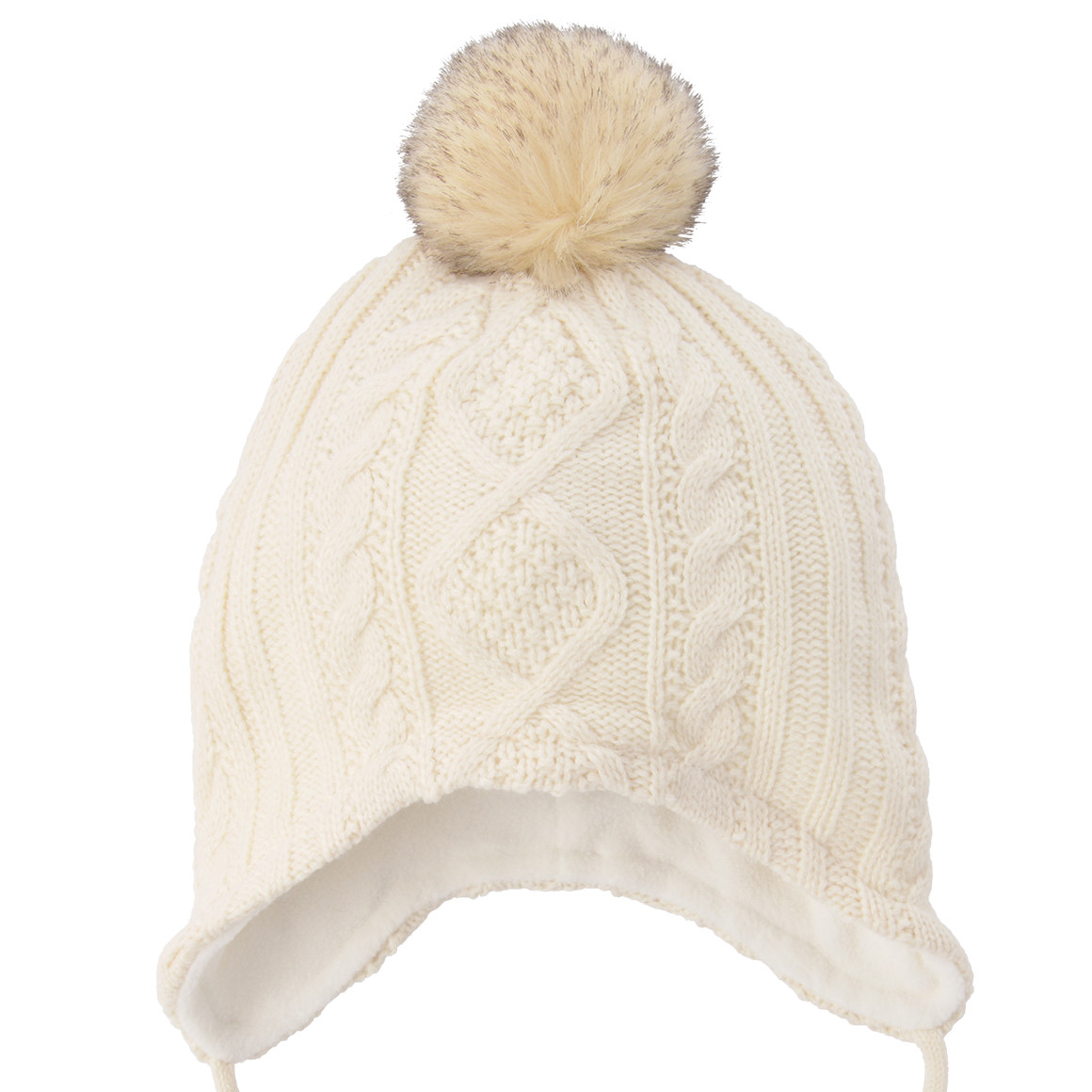 Gebreide babymuts met pompon