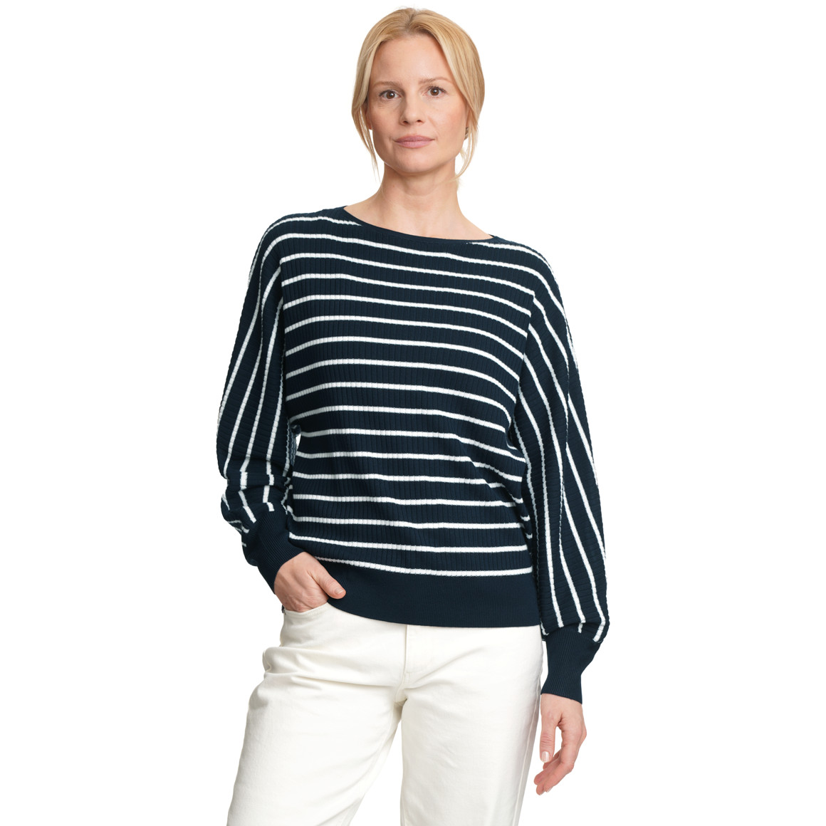 Damen Strickpullover mit Querrippen